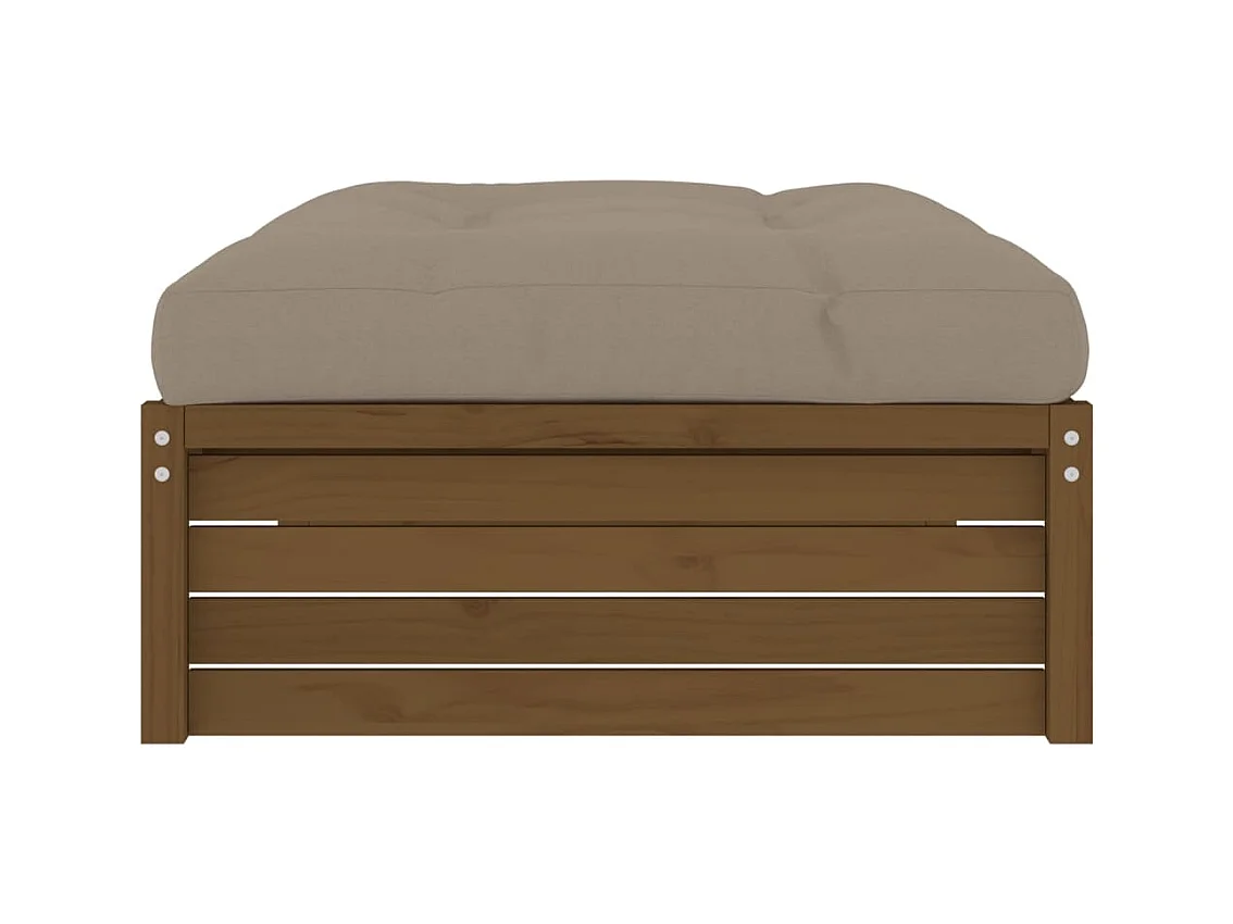 Anne-Camille  Taburete de jardín madera maciza de pino marrón miel 120x80 cm