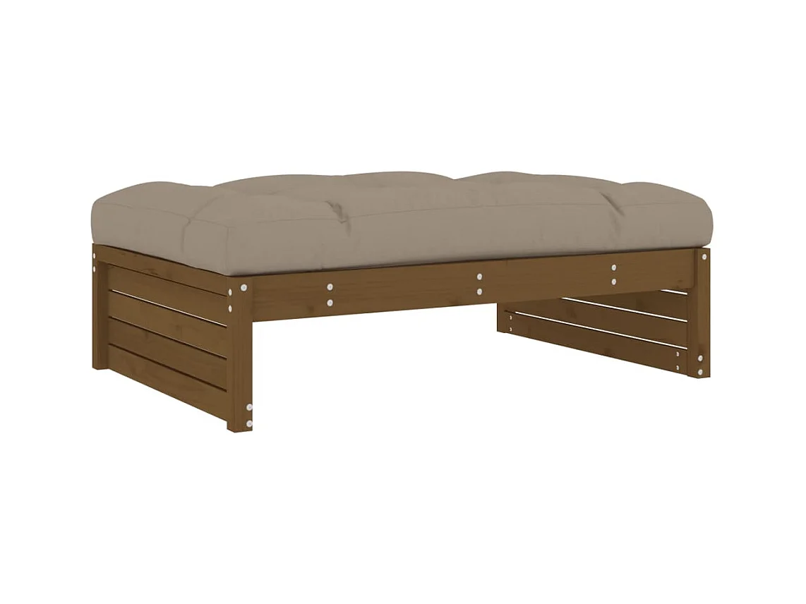Anne-Camille  Repose-pied de jardin 120x80 cm marron miel bois de pin massif