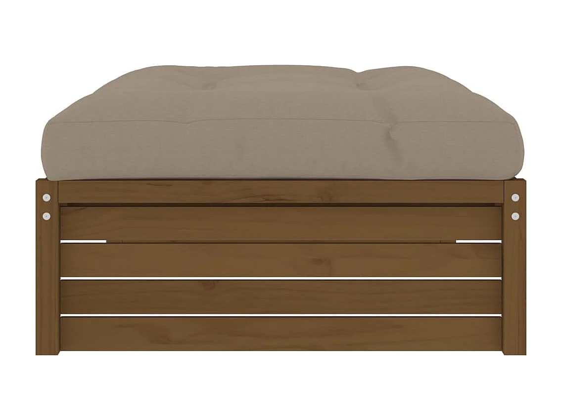 Anne-Camille  Repose-pied de jardin 120x80 cm marron miel bois de pin massif