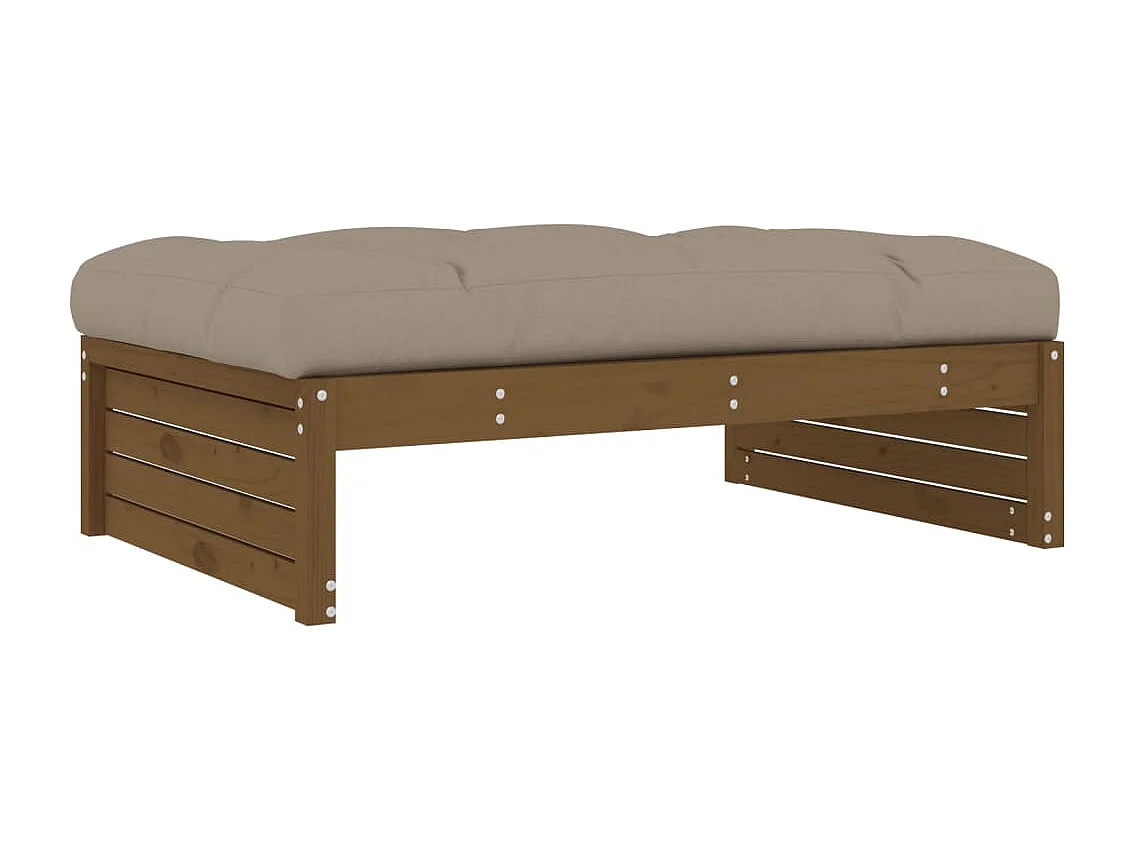 Anne-Camille  Repose-pied de jardin 120x80 cm marron miel bois de pin massif