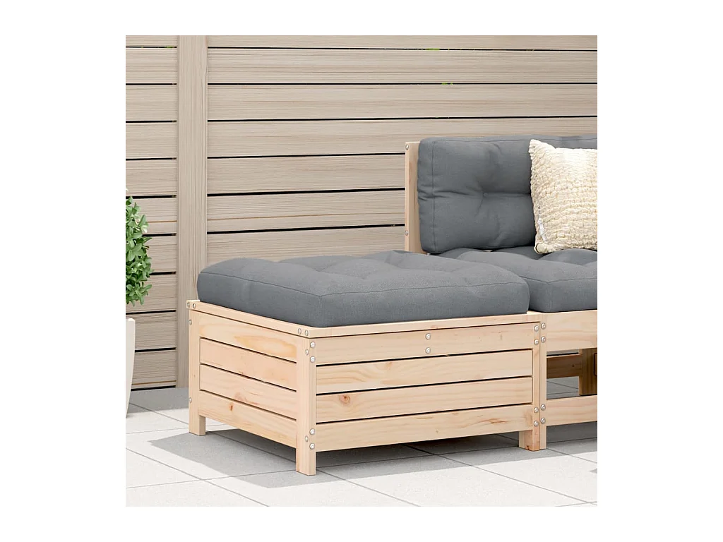 Floran  Repose-pied de jardin avec coussin bois de pin massif