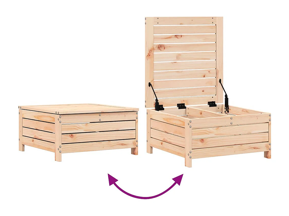 Floran  Repose-pied de jardin avec coussin bois de pin massif