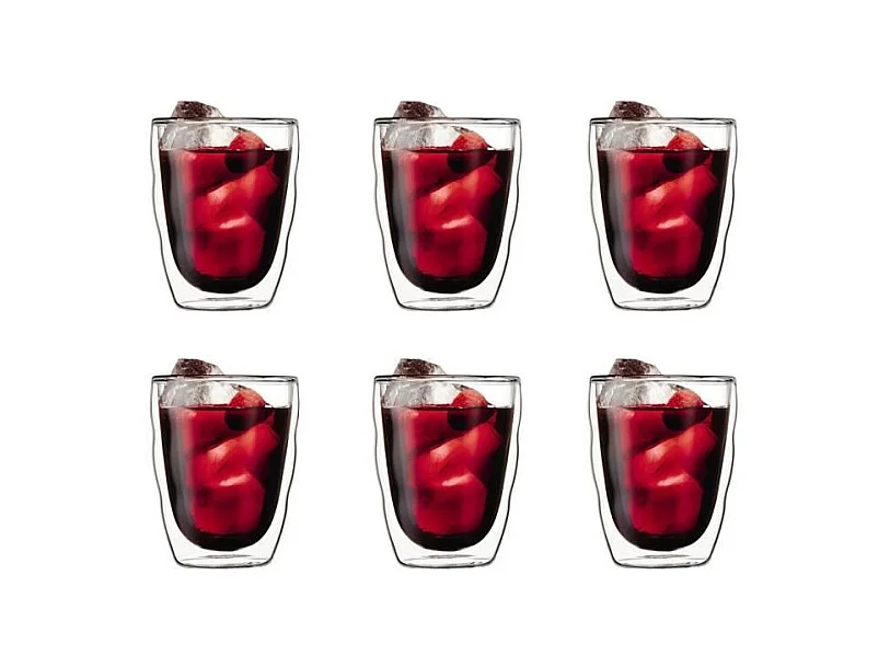 Set 6 verres thermo - BODUM - Pilatus - Double paroi - 0.35 l - Transparent