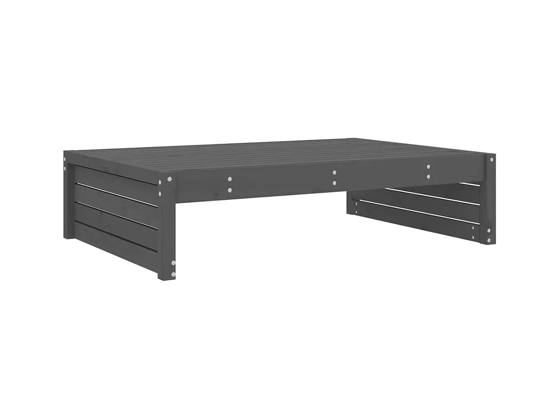 Bawnboy  Taburete de jardín madera maciza de pino gris 120x80 cm