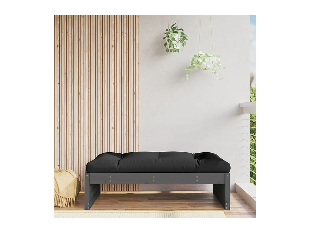 Bawnboy  Taburete de jardín madera maciza de pino gris 120x80 cm