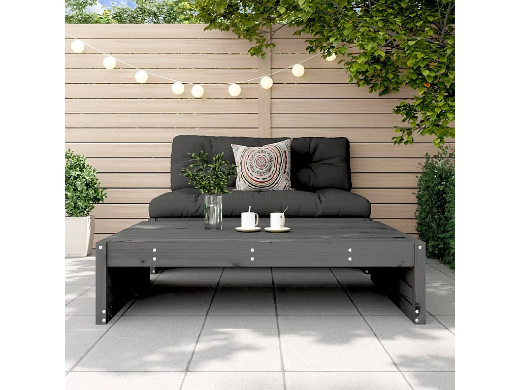 Bawnboy  Repose-pied de jardin 120x80 cm gris bois de pin massif