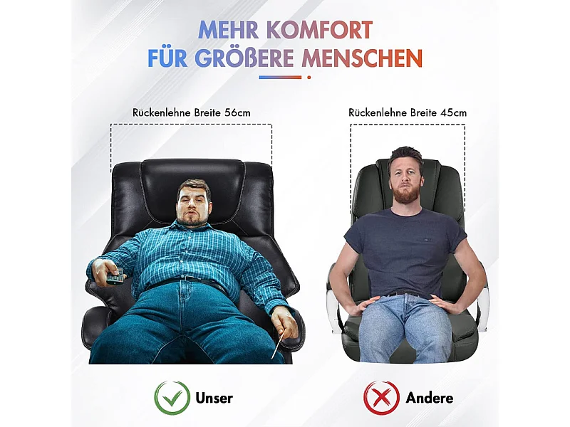 Fauteuil de Bureau pivotante - Cuir - ergonomique - avec support lombaire réglable - charge 200 kg