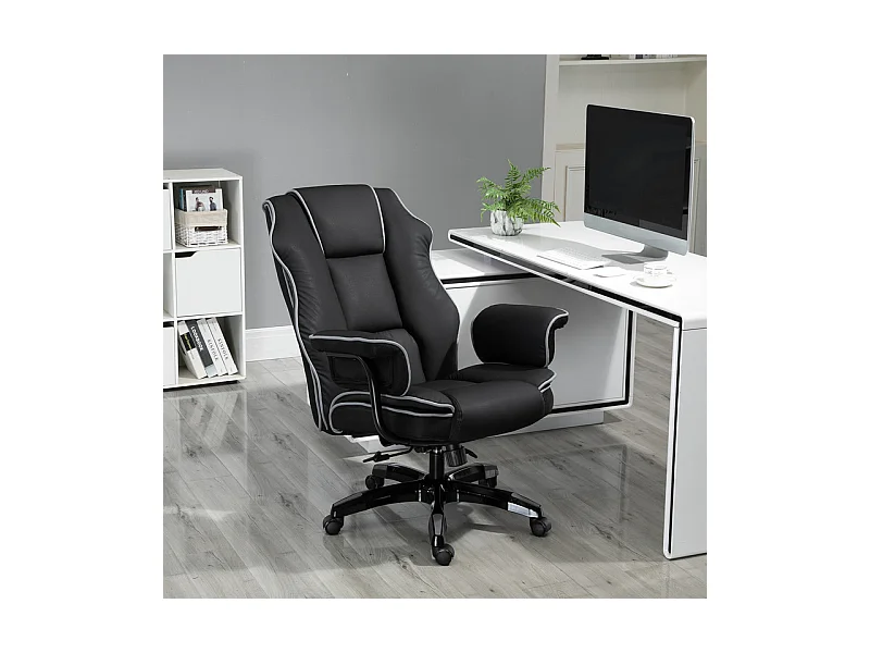 Chaise de bureau - dossier Inclinable à 150° - hauteur réglable - avec roulettes - charge 120kg - 76x80x118/124cm