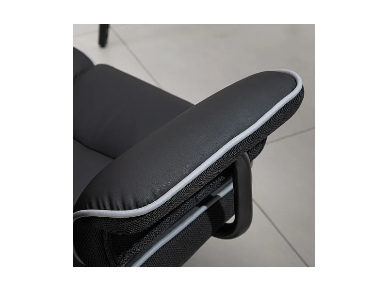 Chaise de bureau - dossier Inclinable à 150° - hauteur réglable - avec roulettes - charge 120kg - 76x80x118/124cm