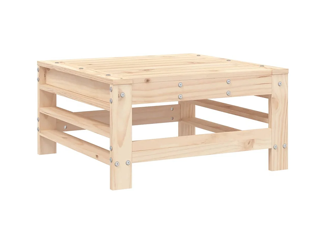 Livan  Repose-pied de jardin avec coussin bois de pin massif