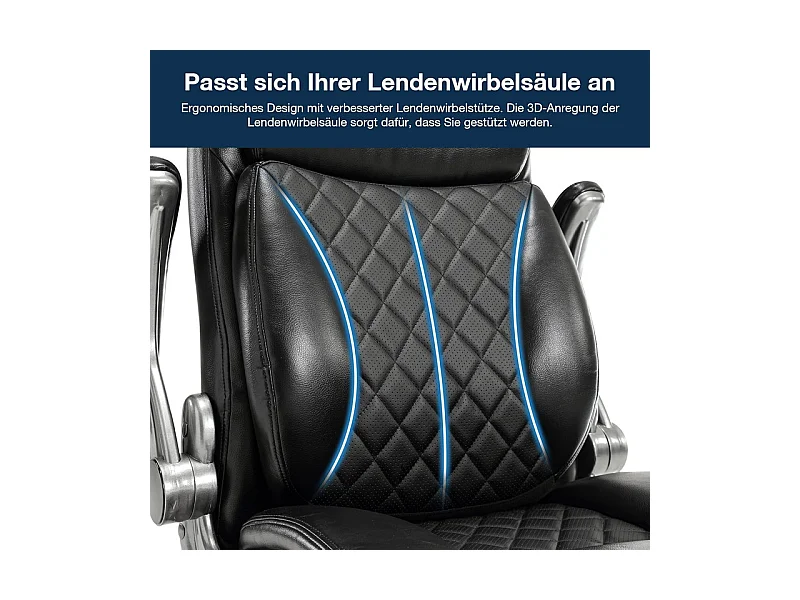 Chaise de bureau avec 5 roulettes - accoudoirs pliable - hauteur réglable - Charge 200kg - Tissu Noir