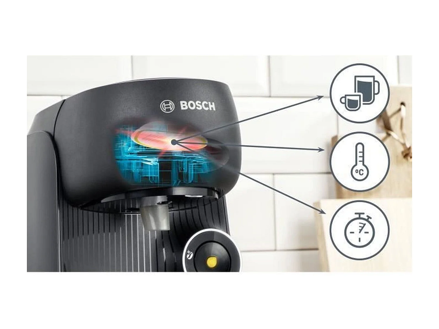 Machine a café - BOSCH - TAS16B2 - Tassimo Finesse - 1400 W - 0,7 L - Noir