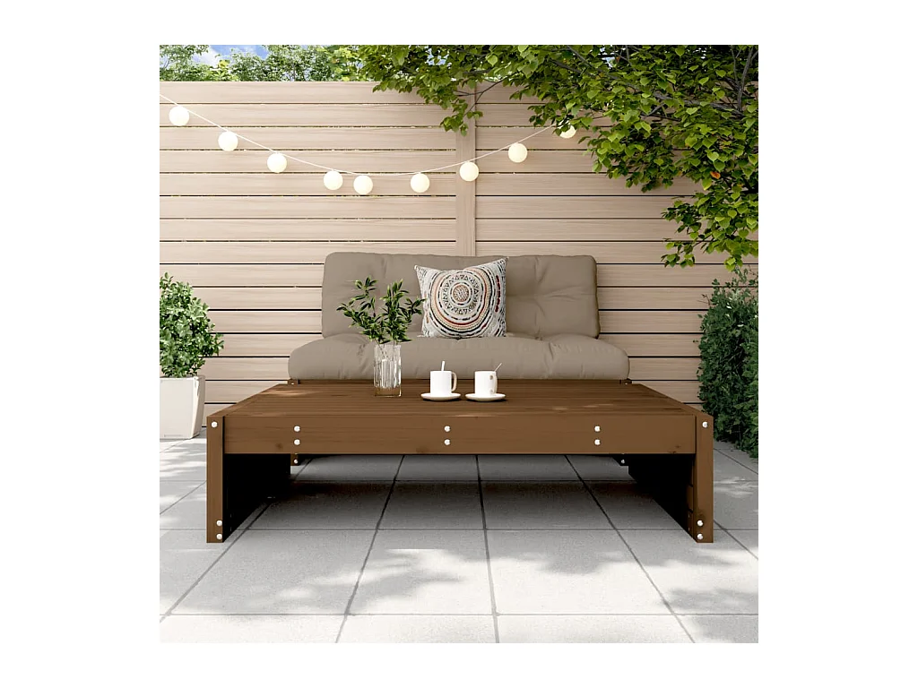 Bawnboy  Taburete de jardín madera maciza de pino marrón miel 120x80 cm