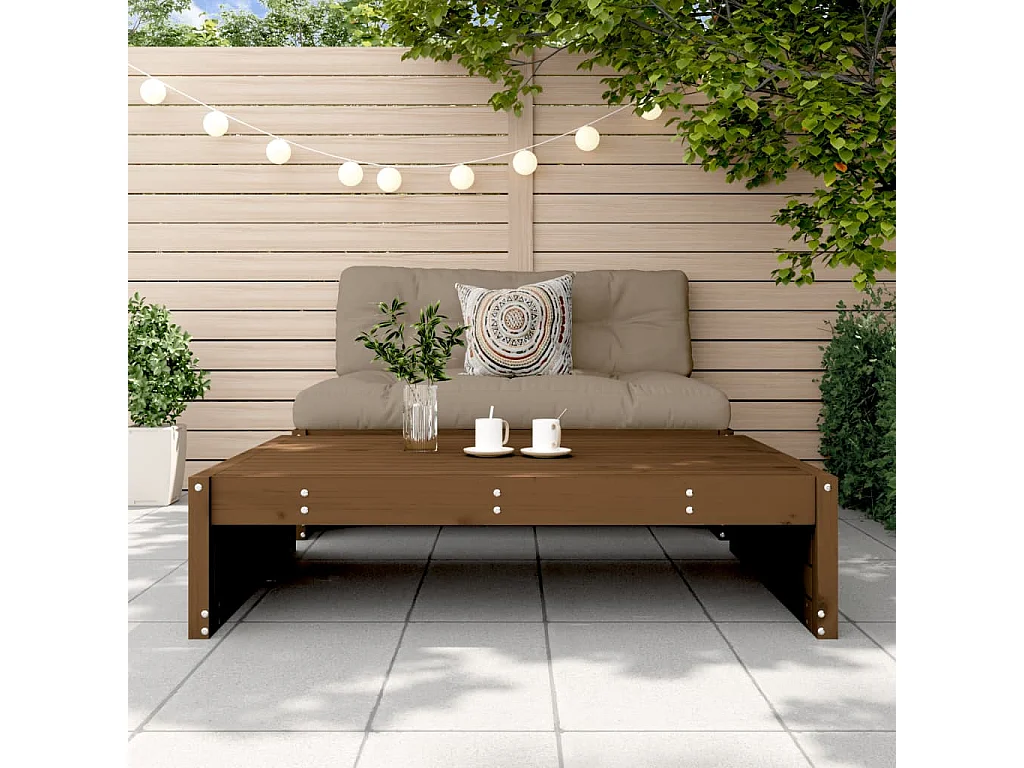 Bawnboy  Repose-pied de jardin 120x80 cm marron miel bois de pin massif