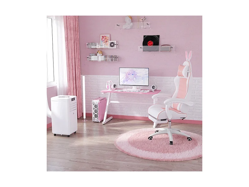 Sedia Gaming ergonomica - con supporto lombare e poggiapiedi - altezza e inclinazione regolabile - 65x63x136/142cm