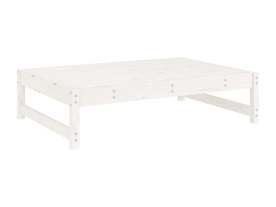 Prolenta Premium -  Repose-pied de jardin 120x80 cm blanc bois de pin massif