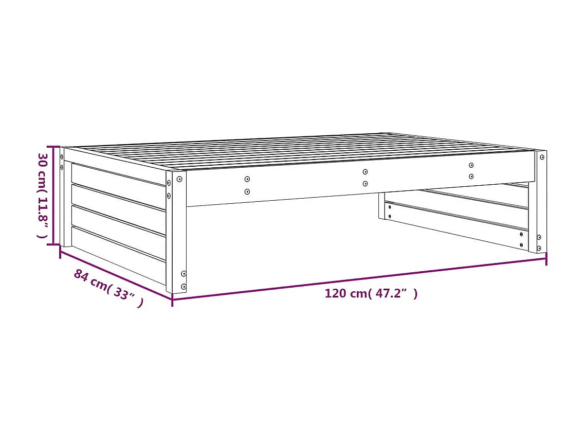 Bawnboy  Taburete de jardín madera maciza de abeto Douglas 120x80 cm