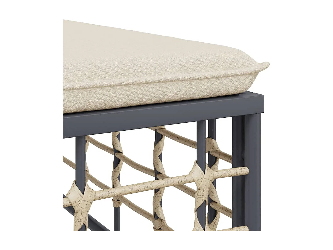 Torli  Tuinvoetenbank met beige kussen poly rattan