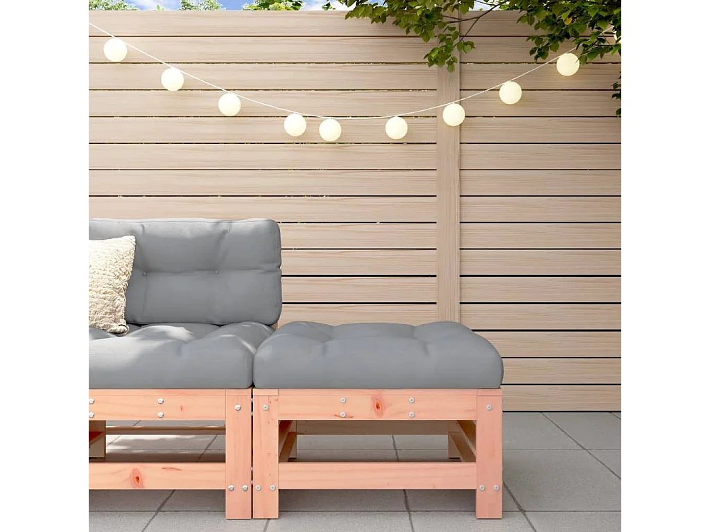 Livan  Repose-pied de jardin avec coussin bois massif douglas