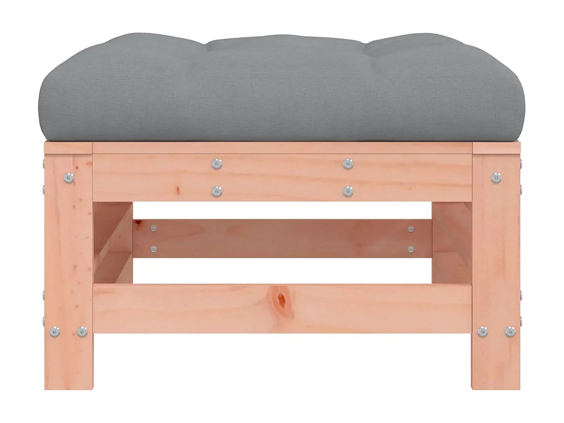 Livan  Repose-pied de jardin avec coussin bois massif douglas