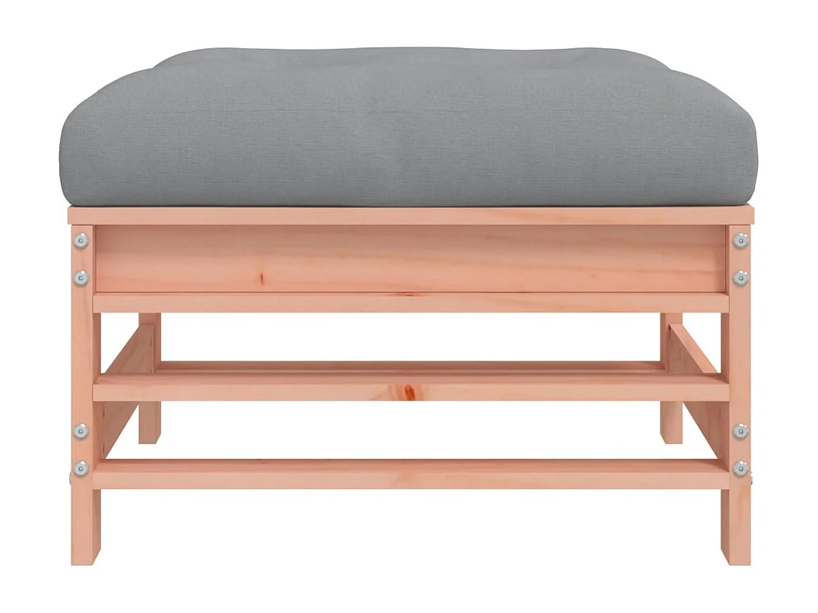 Livan  Repose-pied de jardin avec coussin bois massif douglas