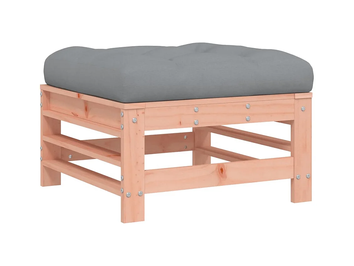 Livan  Repose-pied de jardin avec coussin bois massif douglas