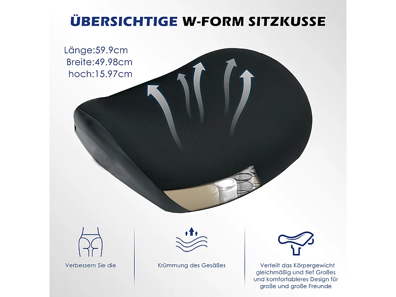 Ergonomischer Bürostuhl - Stoff - Belastung 230kg - Neigbar drehbar - Armlehnen Kopfstütze verstellbare Lendenunterstützung