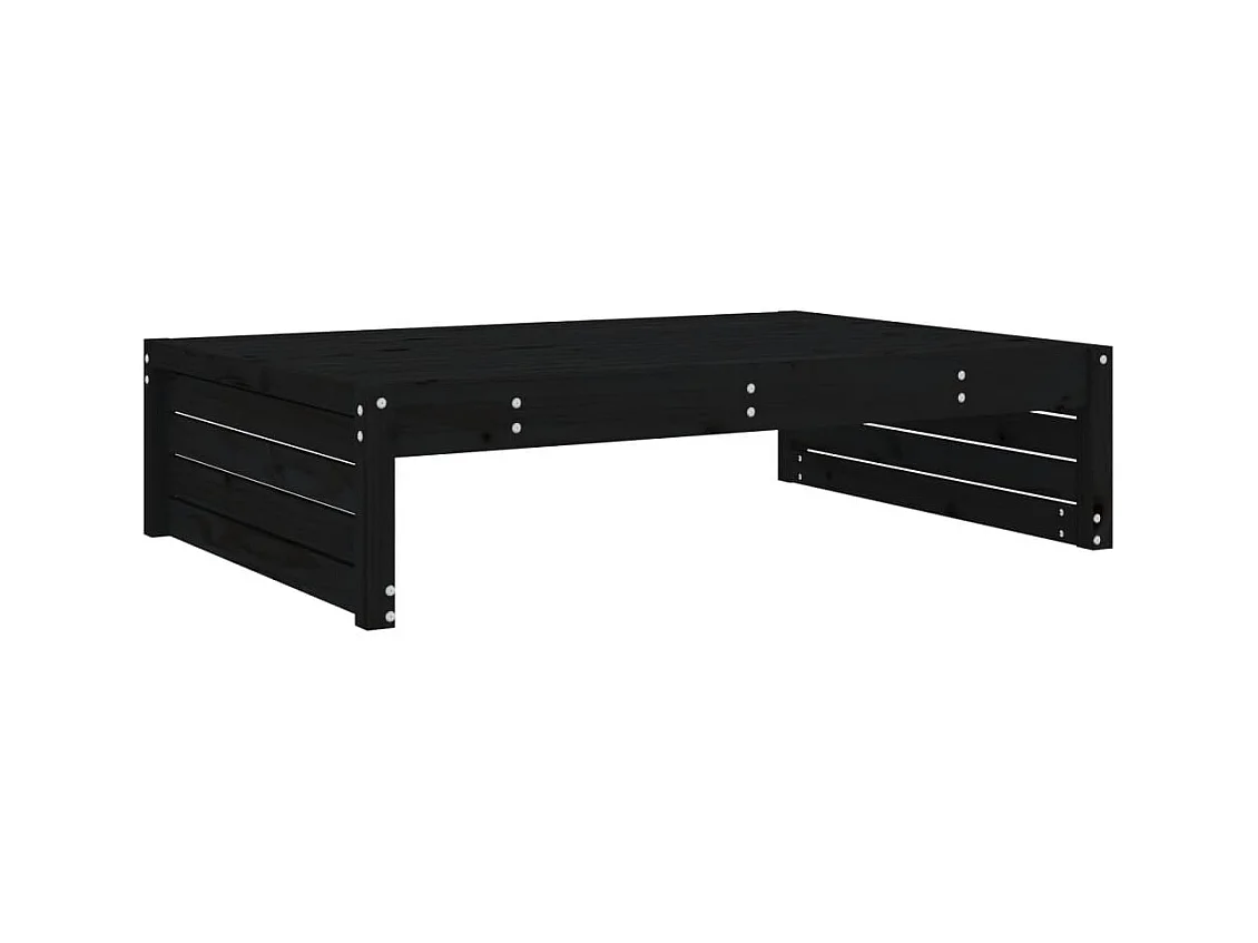 Bawnboy  Repose-pied de jardin 120x80 cm noir bois de pin massif