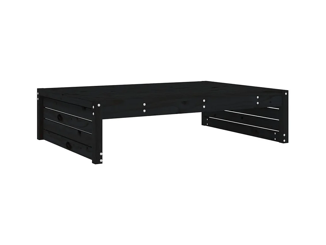 Bawnboy  Repose-pied de jardin 120x80 cm noir bois de pin massif