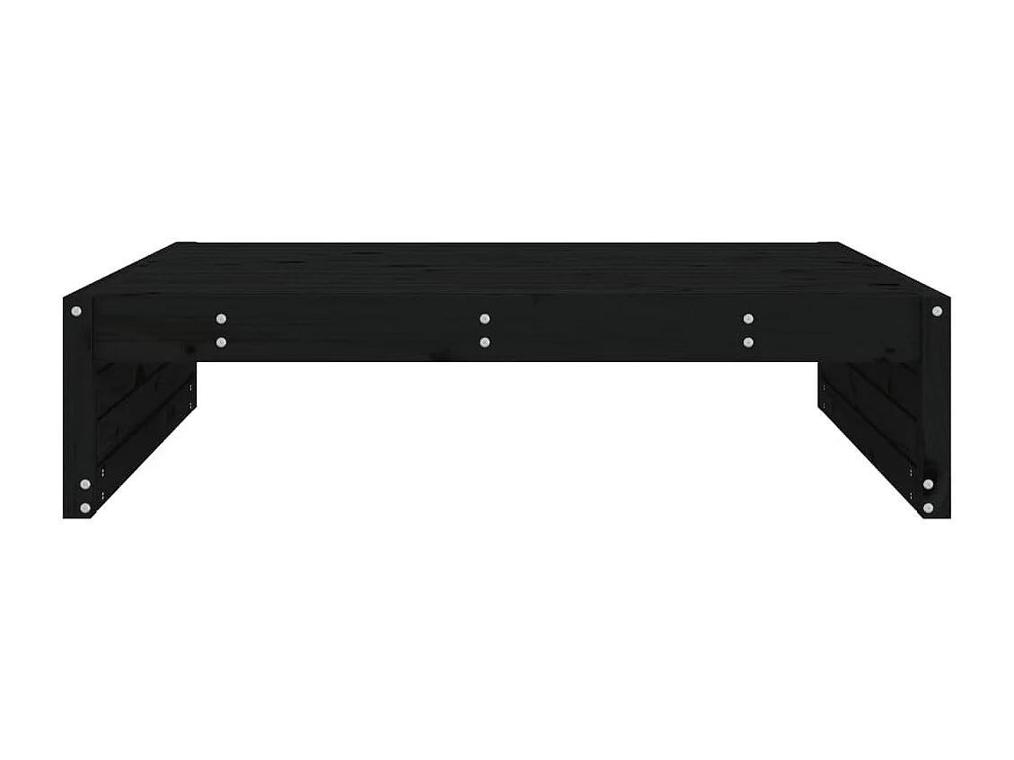 Bawnboy  Repose-pied de jardin 120x80 cm noir bois de pin massif