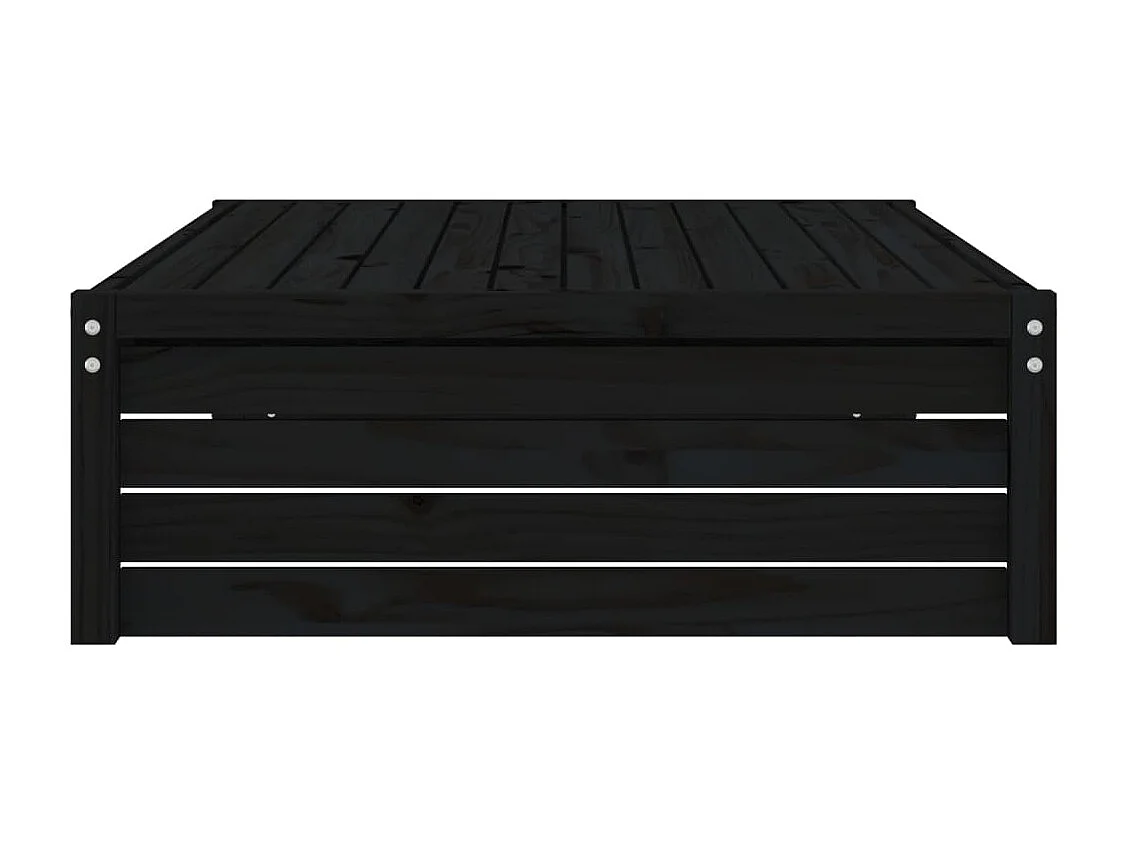 Bawnboy  Repose-pied de jardin 120x80 cm noir bois de pin massif