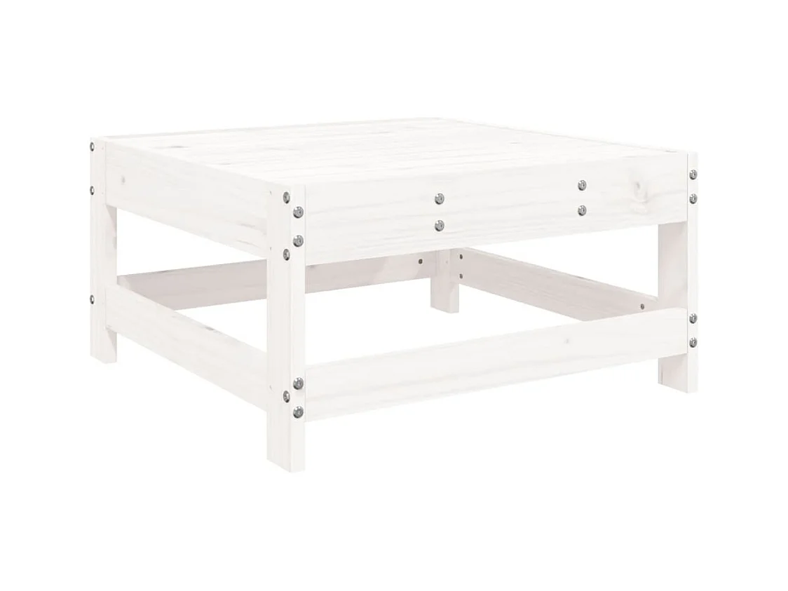 Ezra  Repose-pied de jardin avec coussin blanc bois de pin massif