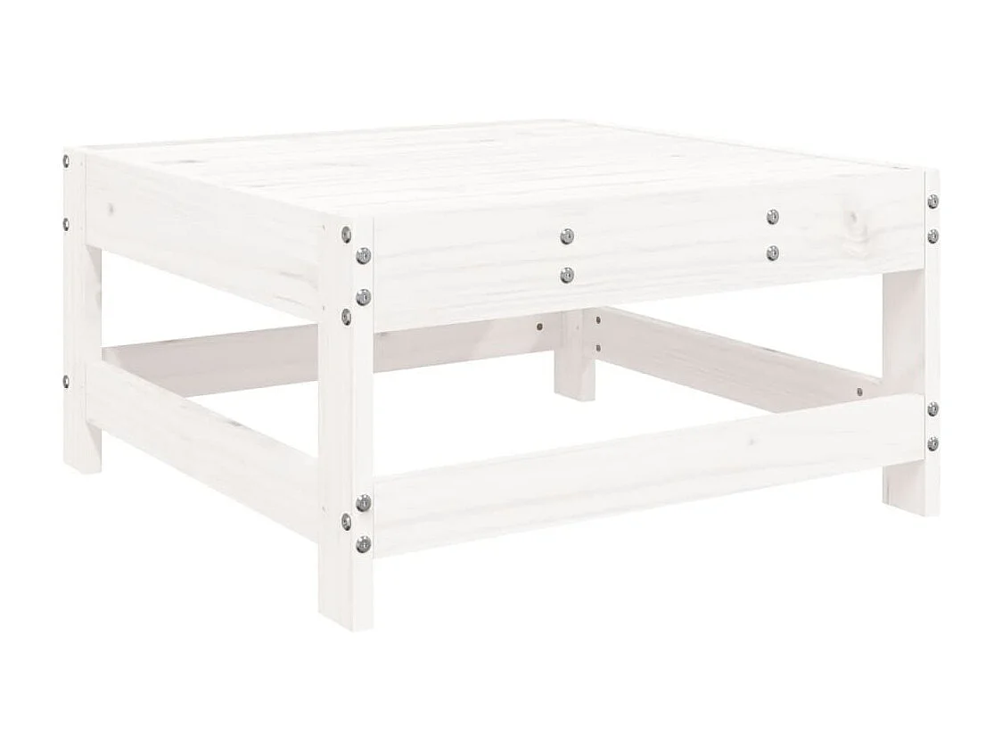 Ezra  Repose-pied de jardin avec coussin blanc bois de pin massif