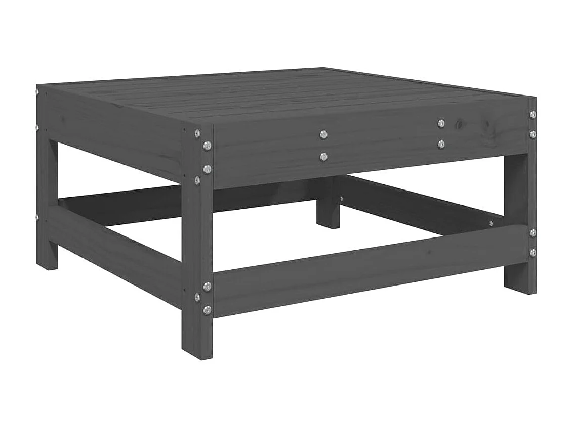 Ezra  Tuinvoetenbank met kussen massief grenenhout grijs