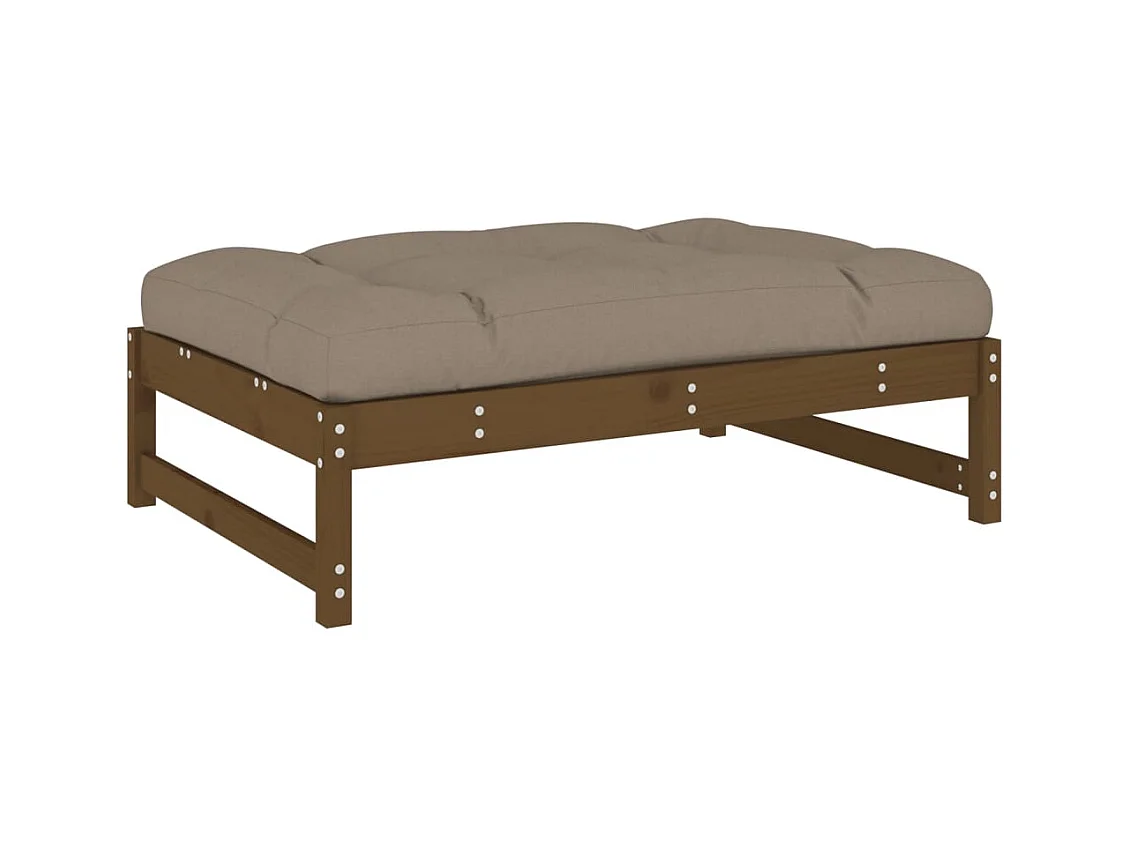 Helyndra  Repose-pied de jardin 120x80 cm marron miel bois de pin massif