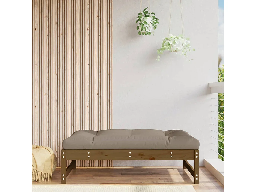 Helyndra  Taburete de jardín madera maciza de pino marrón miel 120x80 cm