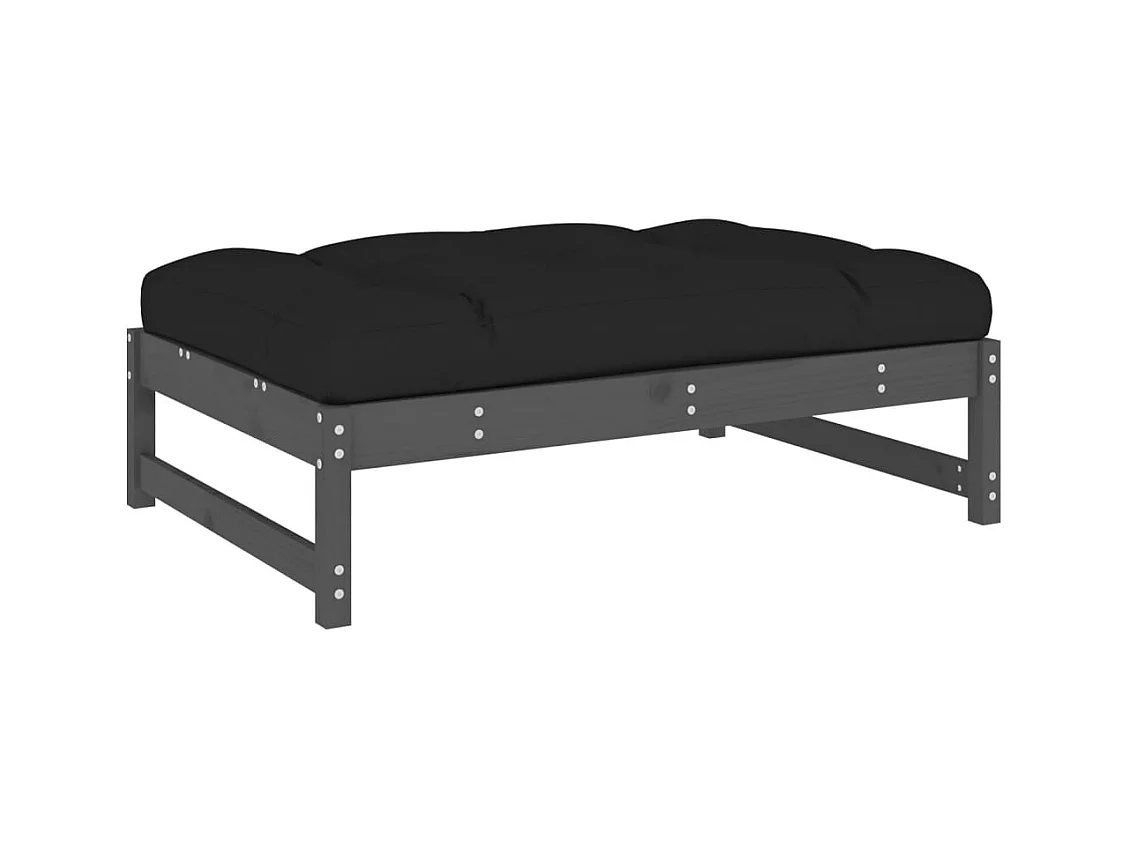 Helyndra  Repose-pied de jardin 120x80 cm gris bois de pin massif