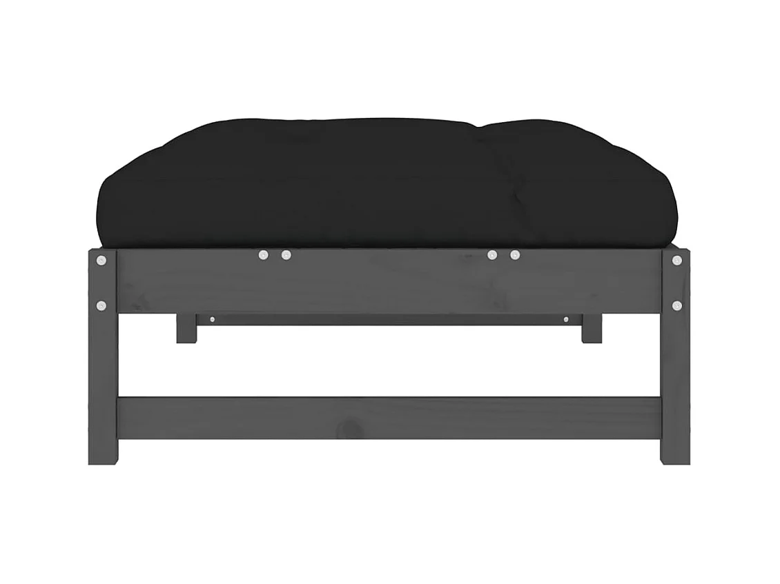 Helyndra  Repose-pied de jardin 120x80 cm gris bois de pin massif