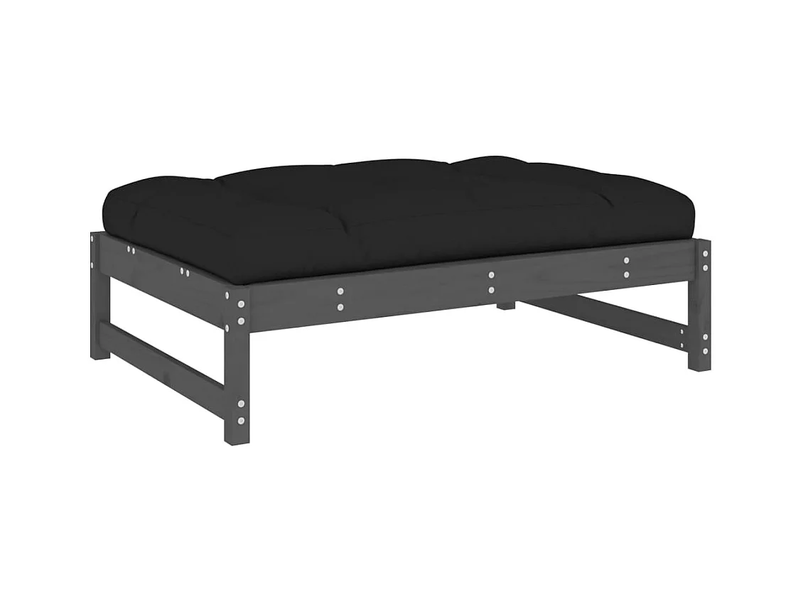 Helyndra  Repose-pied de jardin 120x80 cm gris bois de pin massif