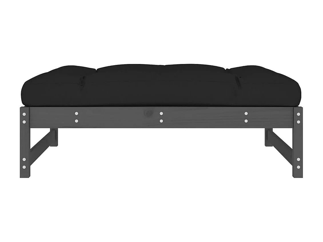 Helyndra  Repose-pied de jardin 120x80 cm gris bois de pin massif