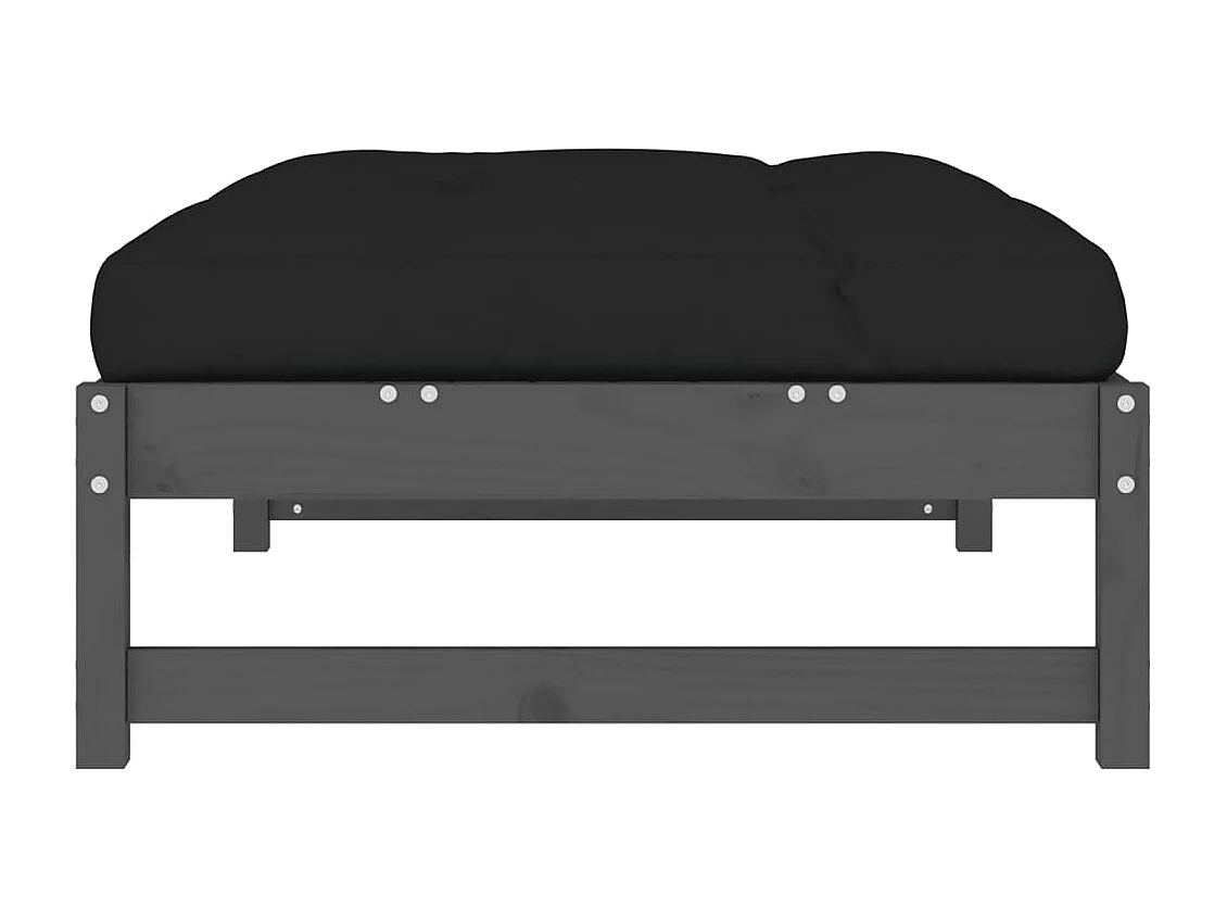 Helyndra  Repose-pied de jardin 120x80 cm gris bois de pin massif