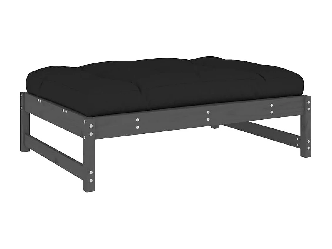 Helyndra  Repose-pied de jardin 120x80 cm gris bois de pin massif