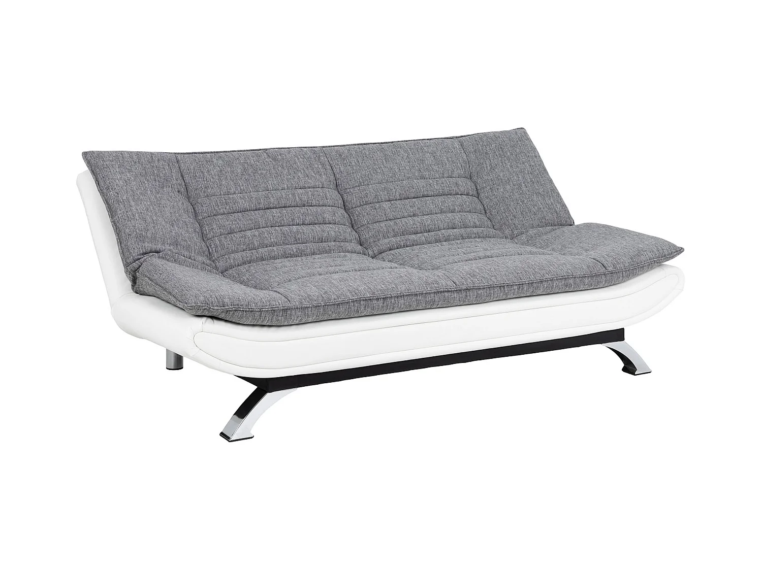 Fanny Schlafsofa in hellgrau und weissen Design.