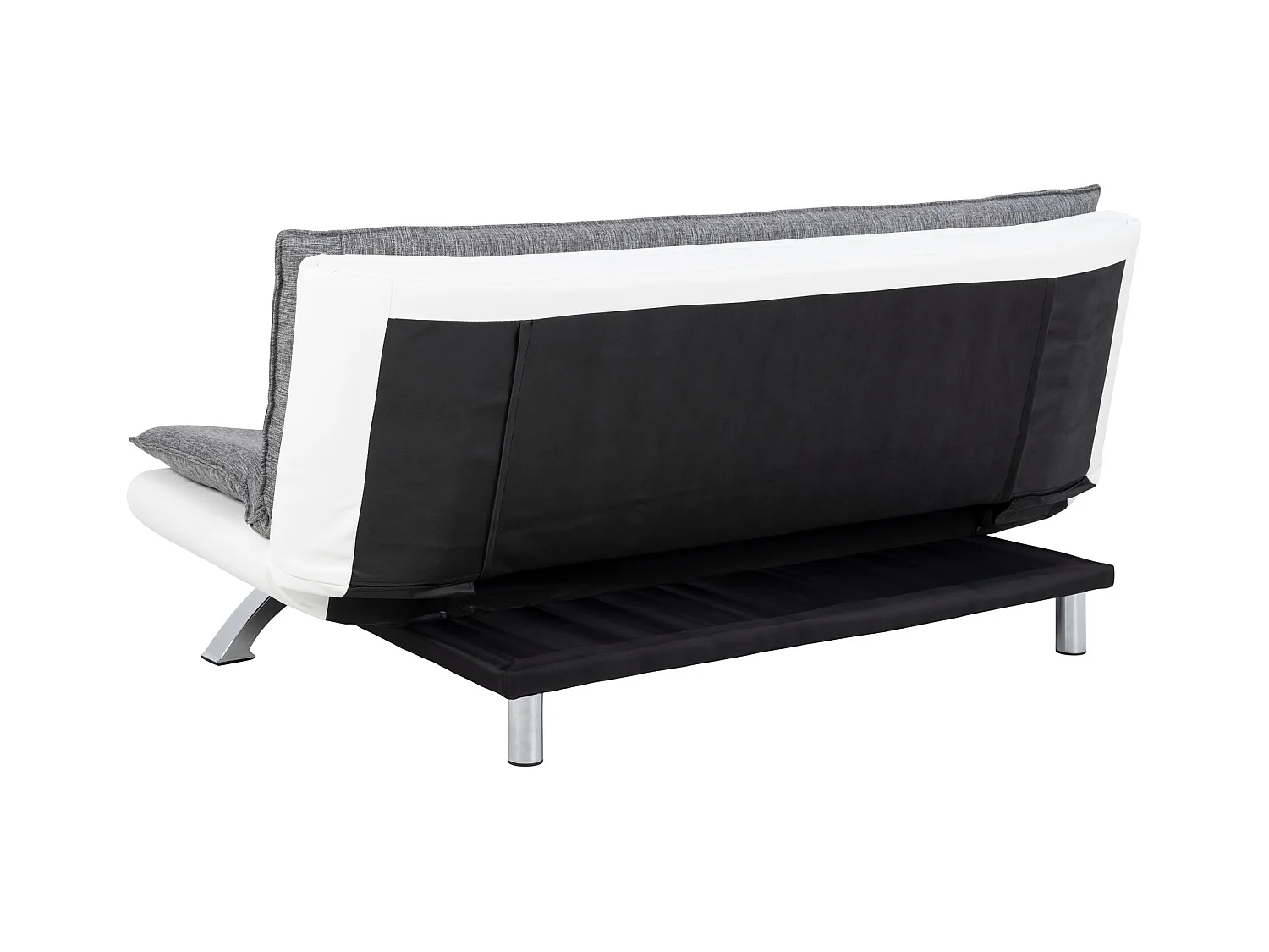 Fanny Schlafsofa in hellgrau und weissen Design.