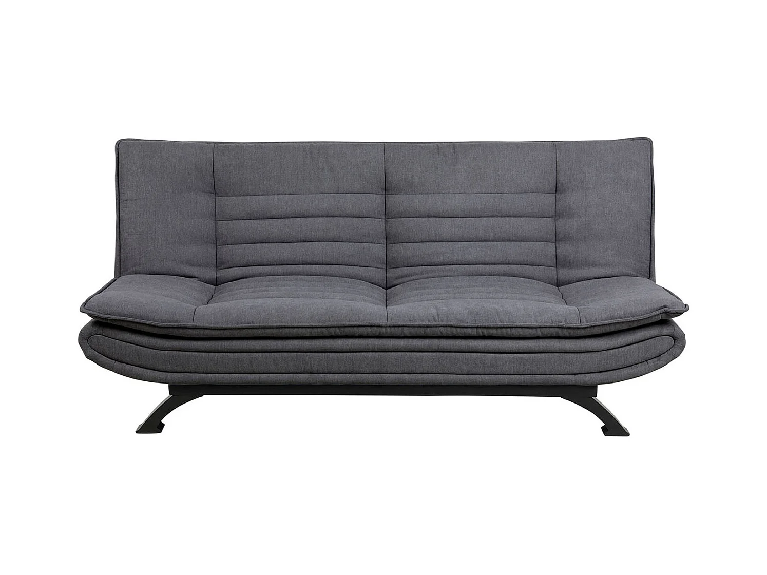 Fanny slaapbank donkergrijs, zwart metaal.