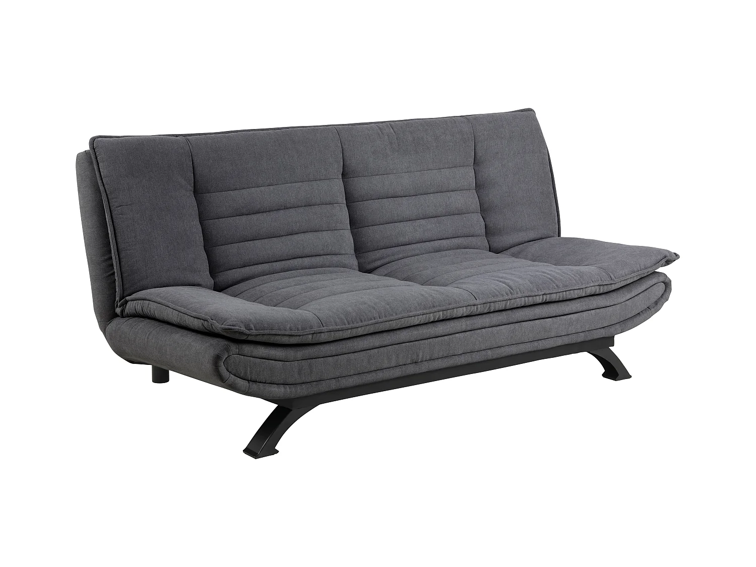 Fanny Schlafsofa dunkelgrau, Metall schwarz.