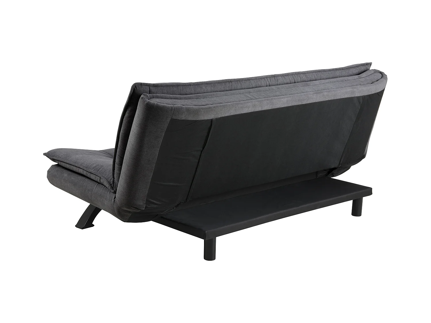 Fanny Schlafsofa dunkelgrau, Metall schwarz.