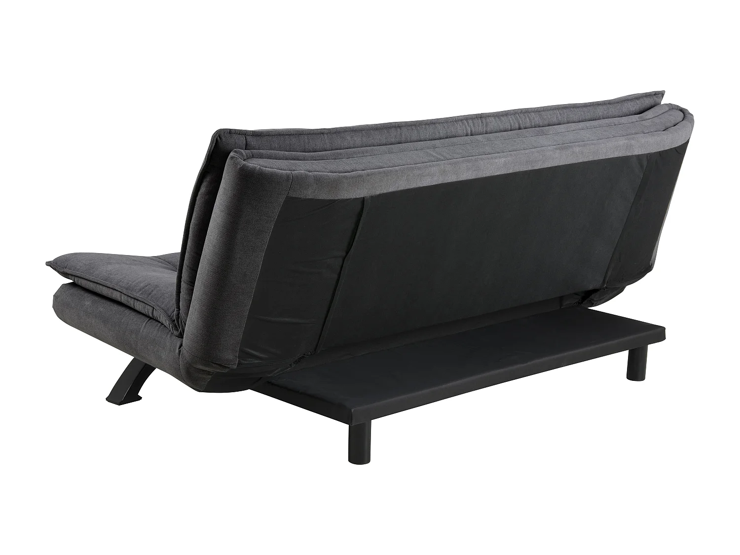 Fanny Canapé-lit gris foncé, métal noir.