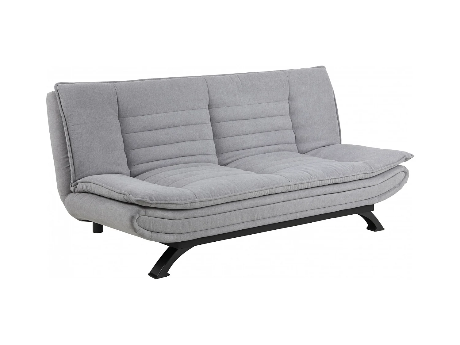 Fanny Schlafsofa in hellgrau mit schwarzen Gestell.