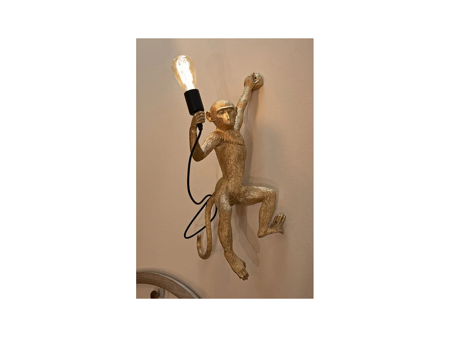 Wandlamp Aap 5, Goud, 32x32x64 cm, Epikasa
